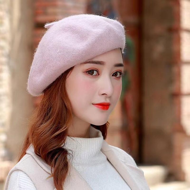 Wool Beret Hat Vintage Classic French Style Winter Beanie Cap