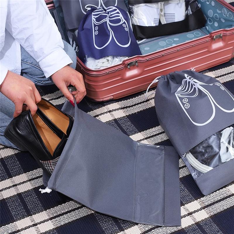 10pcs Waterproof Travel Portable Shoes Storage Bag Pouch