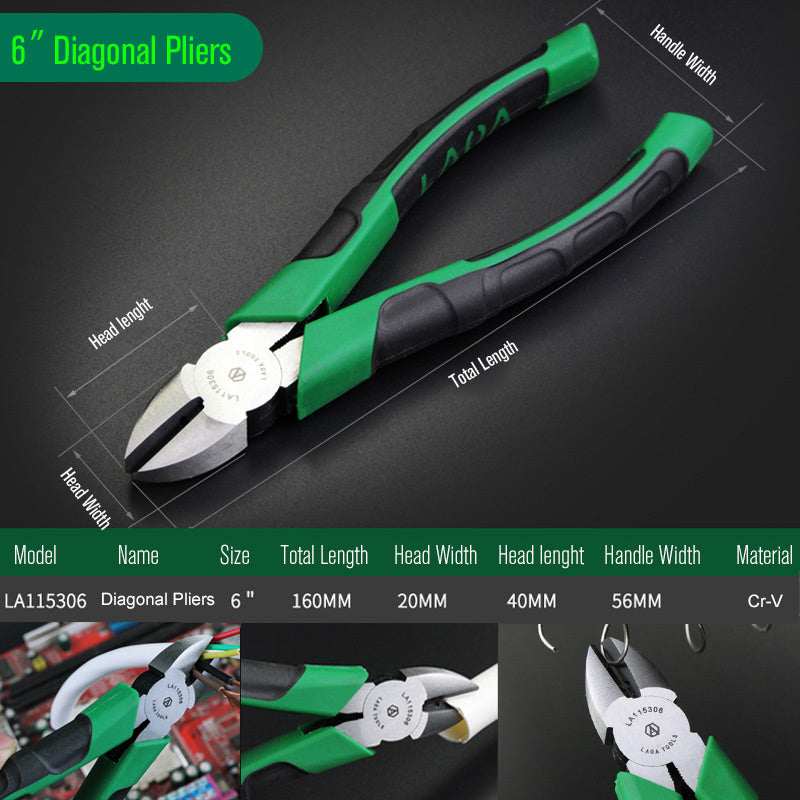 Wire Cutter Pliers CR-V Pliers Kit Long Nose Nippers Diagonal Pliers Cable