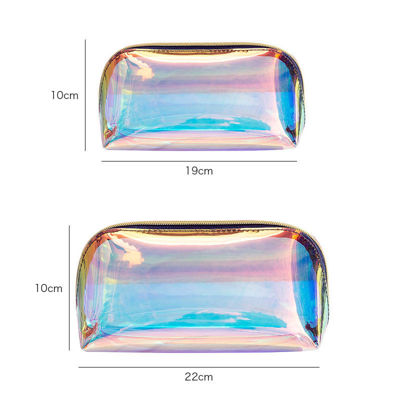 Women Girls Holographic Zipper Makeup Travel Cosmetic Toiletry Bag