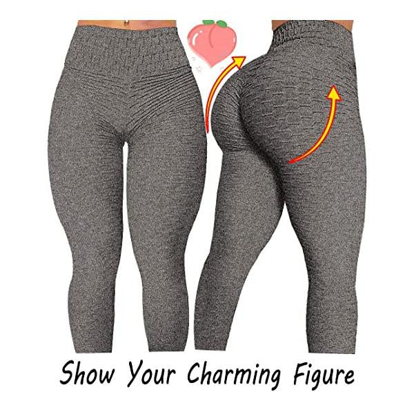 Women Yoga Gym Leggings Fitness Textured Butt Lift Elastic Pants
