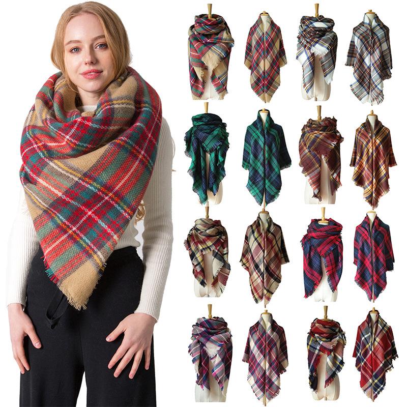 Women's Plaid Blanket Winter Oversized Tartan Scarf