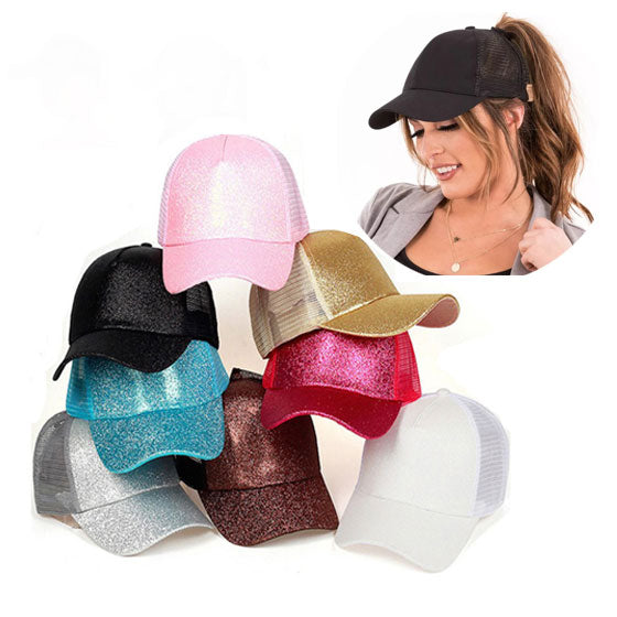 Womens Ponycaps Plain Ponytail Baseball Cap Hat