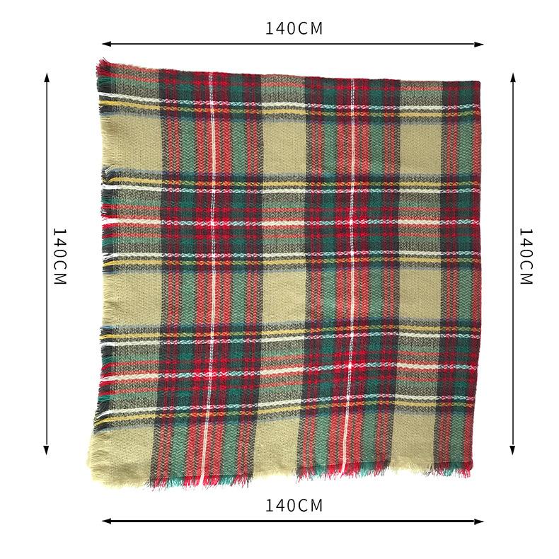 Women's Plaid Blanket Winter Oversized Tartan Scarf