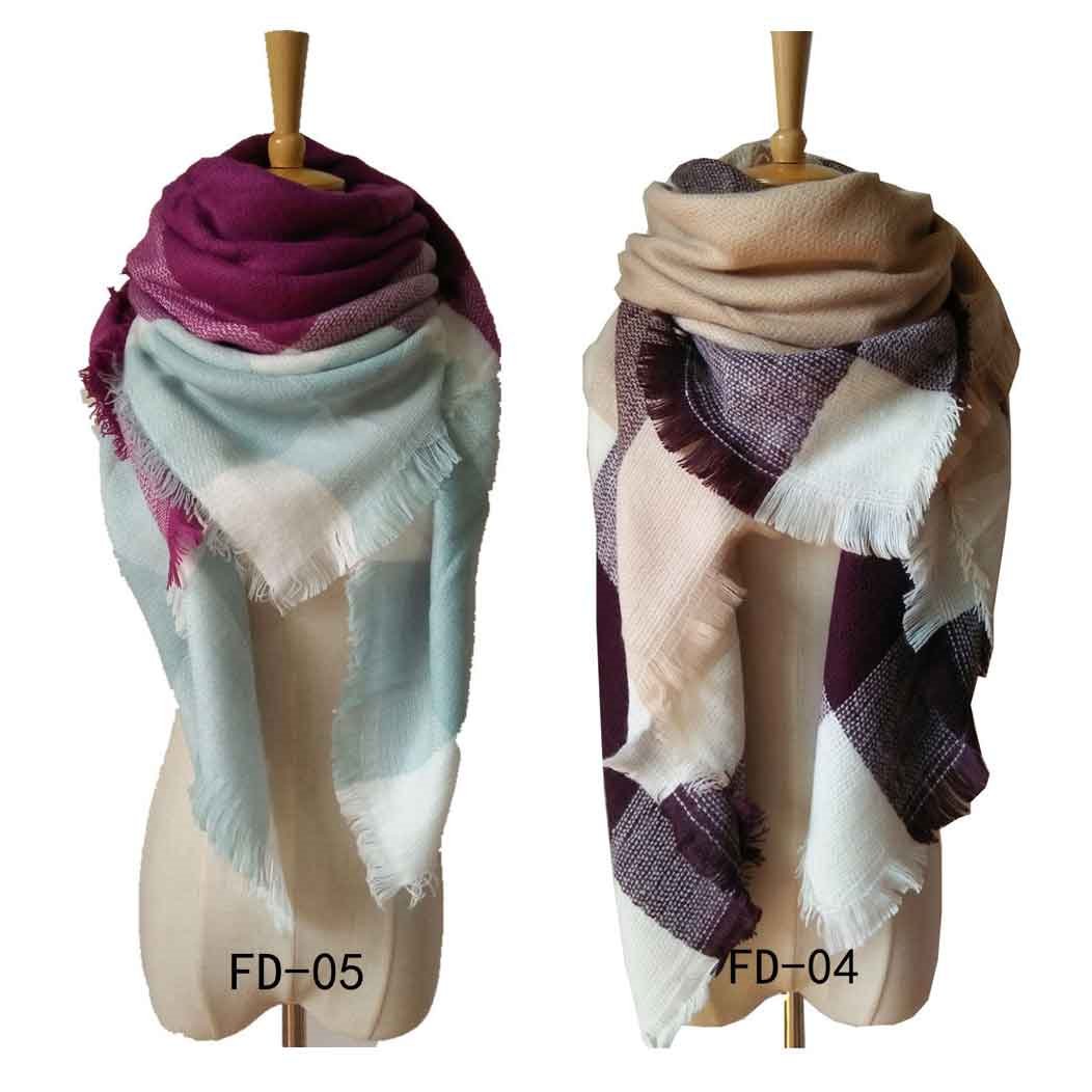 Women's Plaid Blanket Winter Oversized Tartan Scarf