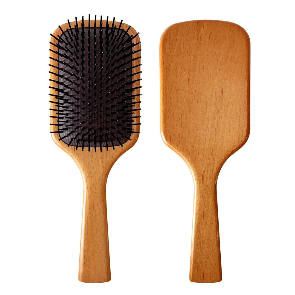 Wooden Paddle Hair Brush Comb for Straight Curly Wavy Hair