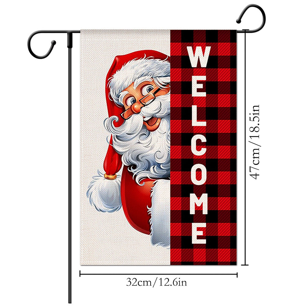 2 Packs Merry Christmas Hanging Garden Flag Double Side Banner Yard Decor