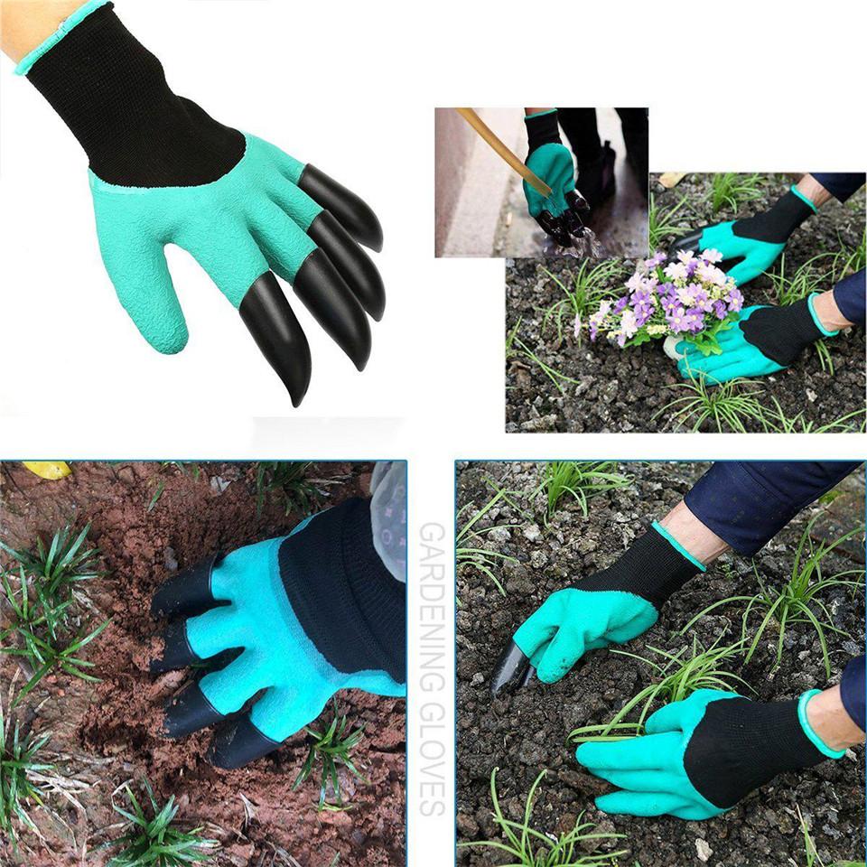 Waterproof Gardening Digging Gloves Fingertips Claw