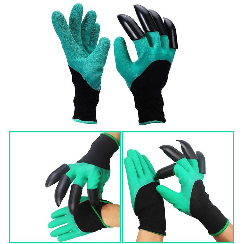 Waterproof Gardening Digging Gloves Fingertips Claw