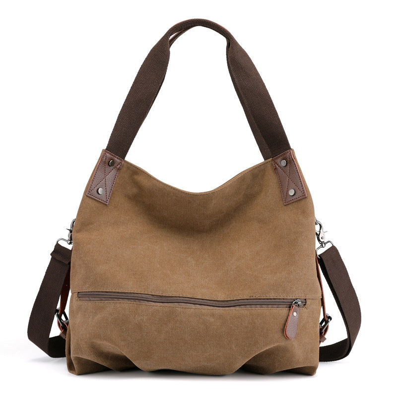 Fashion Top Handle Convertible Canvas Tote Crossbody Bag Handbags