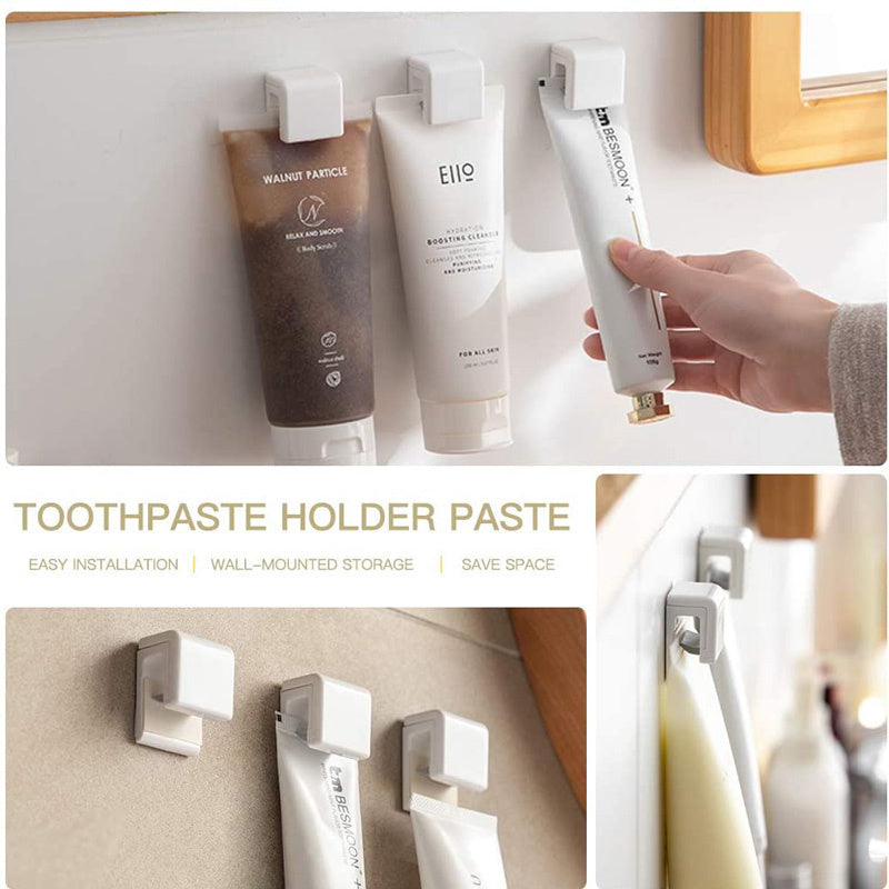 Non-Slip Self Adhesive Toothpaste Facial Cleanser Tower Holder Paste Rubber Clips