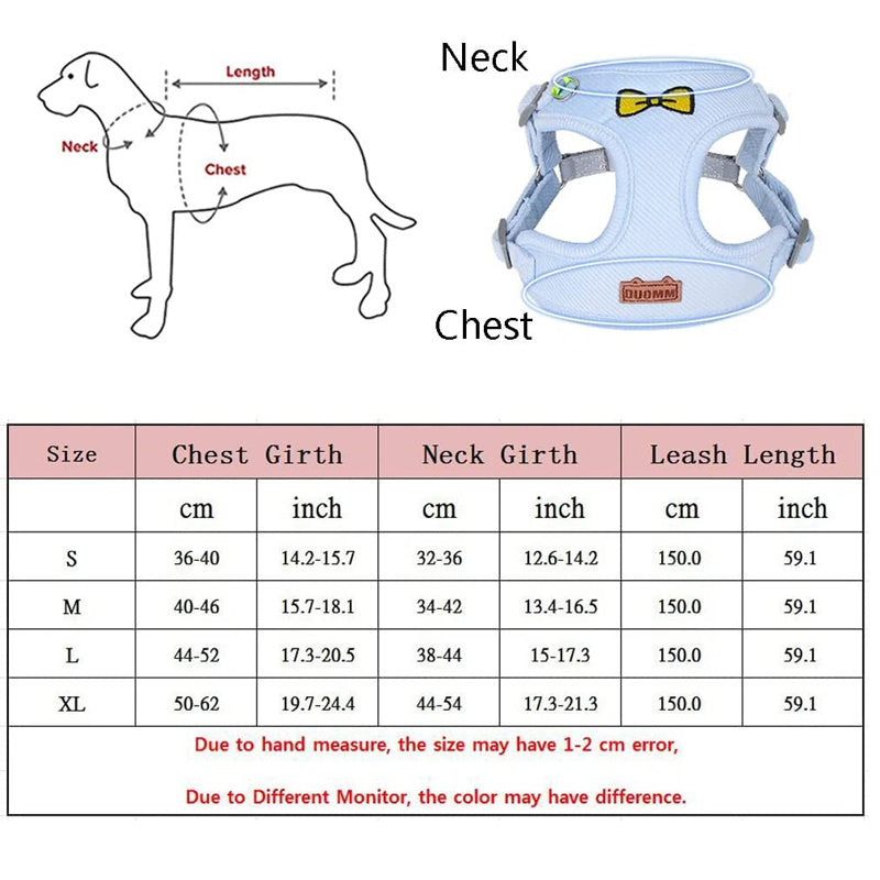 Adjustable Reflective Pet Cat Dog Vest Harness and Leash Set