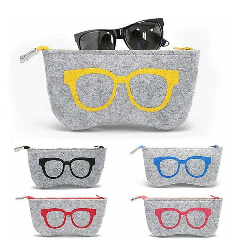 Sunglasses Eye Glasses Carry Case Bag Soft Zipper Protector Portable Unisex