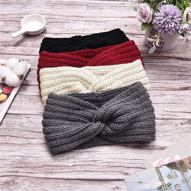 Women's Girls Knitted Headband Winter Ear Warm Head Wrap Wide Hair Band