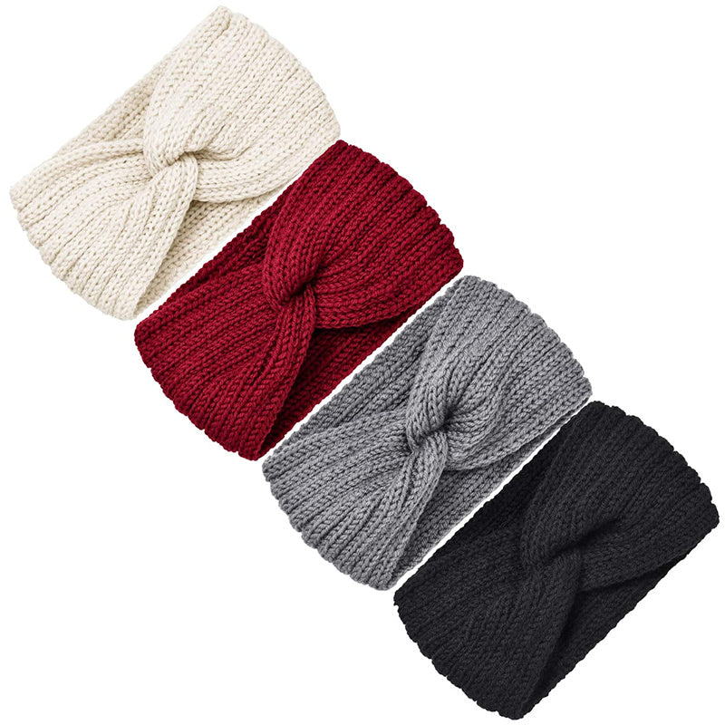 Women's Girls Knitted Headband Winter Ear Warm Head Wrap Wide Hair Band