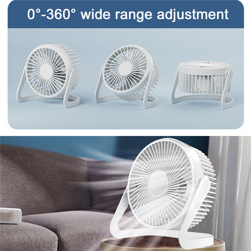 Mini Portable 5'' Fan USB Desk Table Fan Personal Small Air Circulator