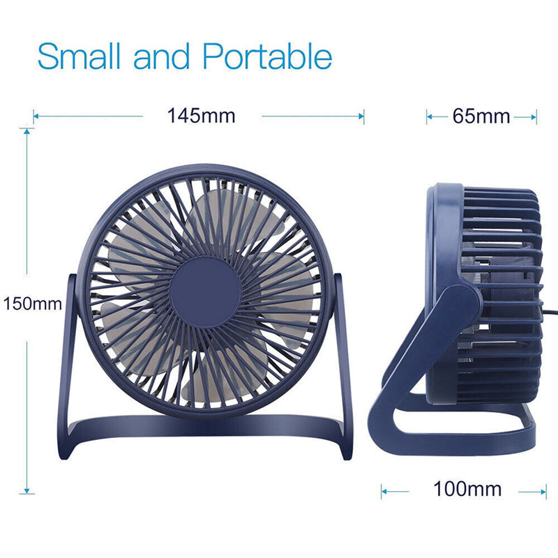 Mini Portable 5'' Fan USB Desk Table Fan Personal Small Air Circulator