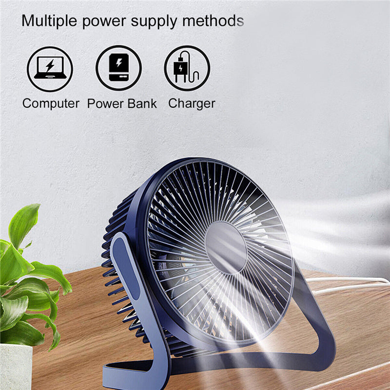 Mini Portable 5'' Fan USB Desk Table Fan Personal Small Air Circulator