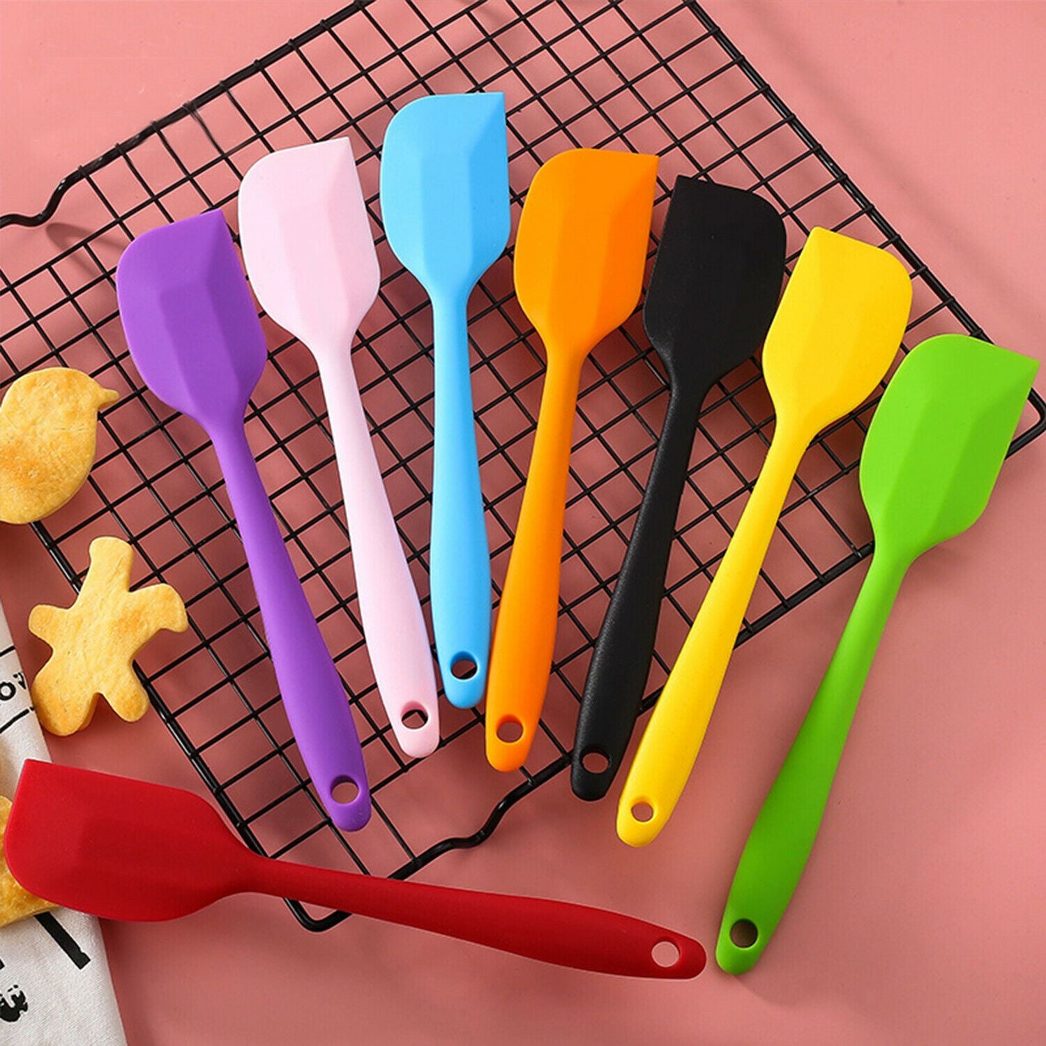 3pcs Silicone Spatula Set Heat Resistant Cake Cream Butter Spatulas