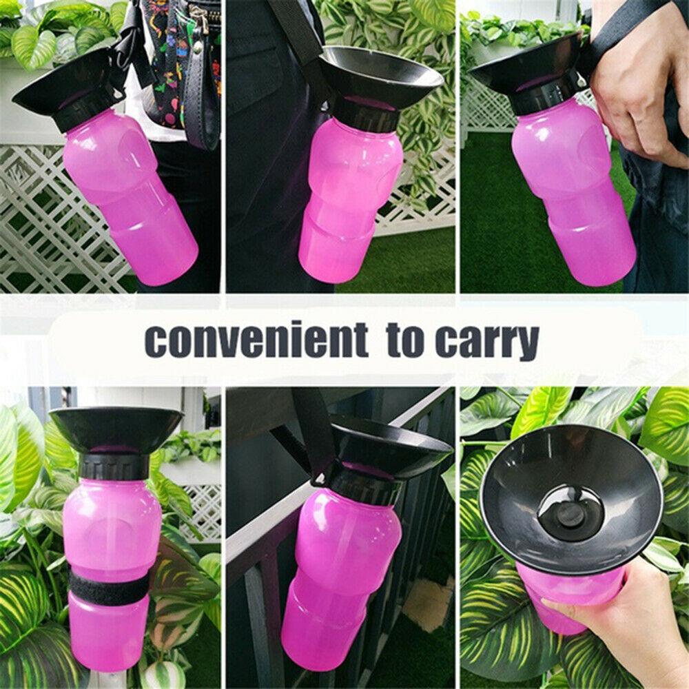 500ML Pet/Dog/Cat Water Bottle Cup Drinking Feeder Dispenser Travel Portable Bowl